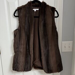 Chico's Brown Faux Fur Vest